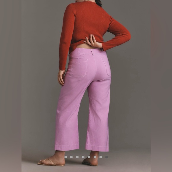 Anthropologie The Colette Crop Wide Leg pants by Maeve: Contrast Stitch Edition - Picture 4 of 15